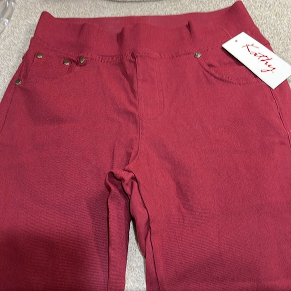 Kathy Jeggings size M/L. Blue or Burgundy W Pockets - Picture 3 of 16